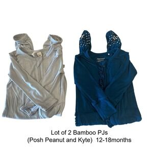 Lot of 2 Baby Bamboo Pajamas Posh Peanut Kyte Baby 12 18 Months Sleepers